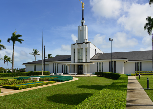 Tongatapu island, Tonga: Mormon temple - Church of Jesus Christ of Latter-day Saints - Tonga is the number one country in the world for Mormonism, on a per capita basis (over 60%) - Nuku'alofa's main temple, located near Matangiake - Nuku'alofa Tonga Temple / Liahona (formerly the Tongan Temple), built with a modern single-spire design - LDS church