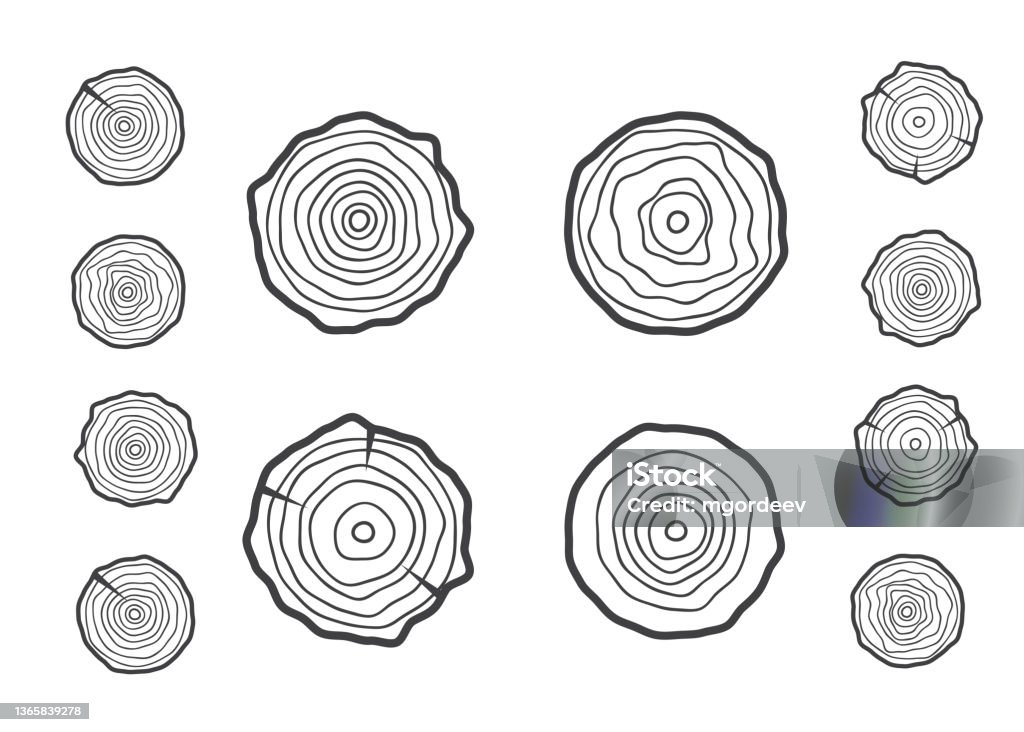 Growth Rings Vector Annual Tree Growth Rings Logo Abstract Circle Tree Background Stock ...