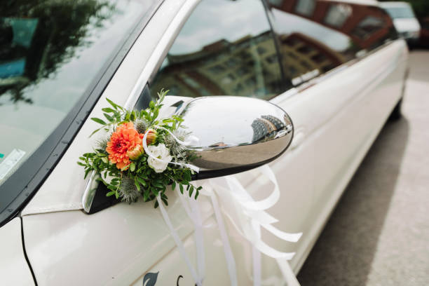 istock Limo decorated with fresh flowers 1365846375