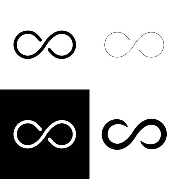 infinity icons - sembol stock illustrations