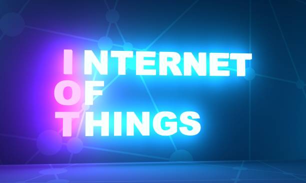 istock IOT - Internet Of Things acronym. Neon shine text. 3D Render 1365850379