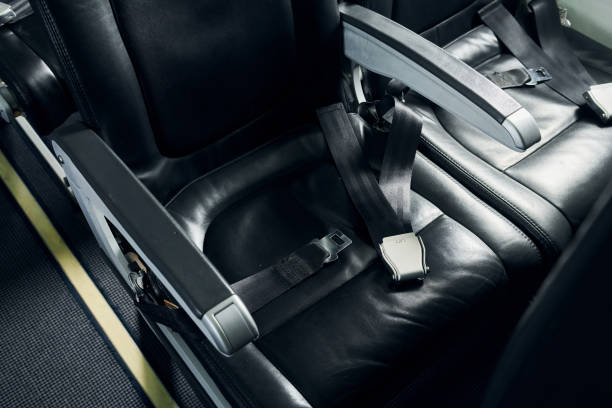 istock Interior of modern airplane. Quality material. No people 1365850812