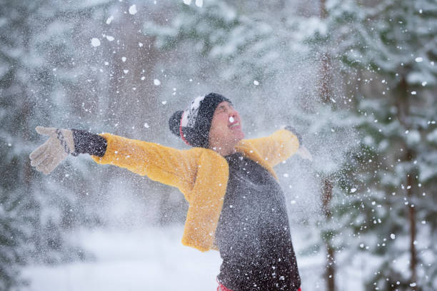 istock Blurred happy middle aged woman 1365851519