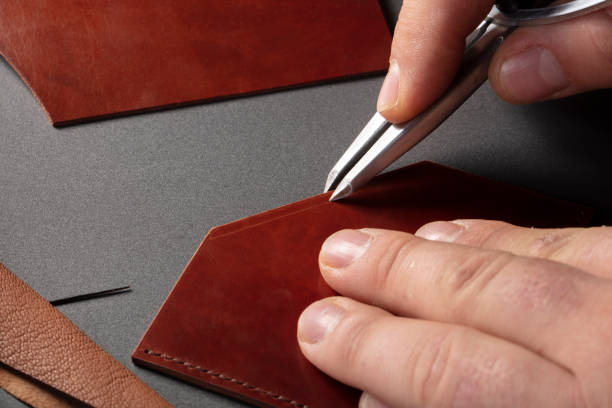 istock The process of making leather goods. 1365852638