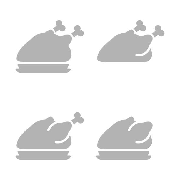 значок мяса на белом фоне, векторная иллюстрация - steak barbecue grill strip steak barbecue stock illustrations