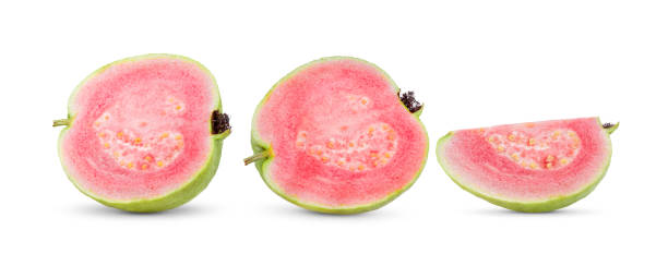 istock Pink Guava fruit isolated on white 1365853667