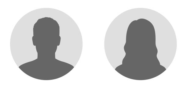 stockillustraties, clipart, cartoons en iconen met man and woman silhouette avatar. profile icon. male and female face silhouette. head silhouette. man and woman symbol avatar profile - stock vector. - computeren fotos