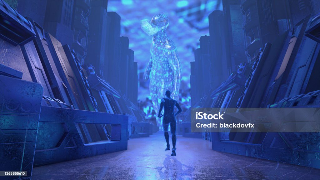 Metaverse concept, VR and artificial intelligence Metaverse Stock Photo