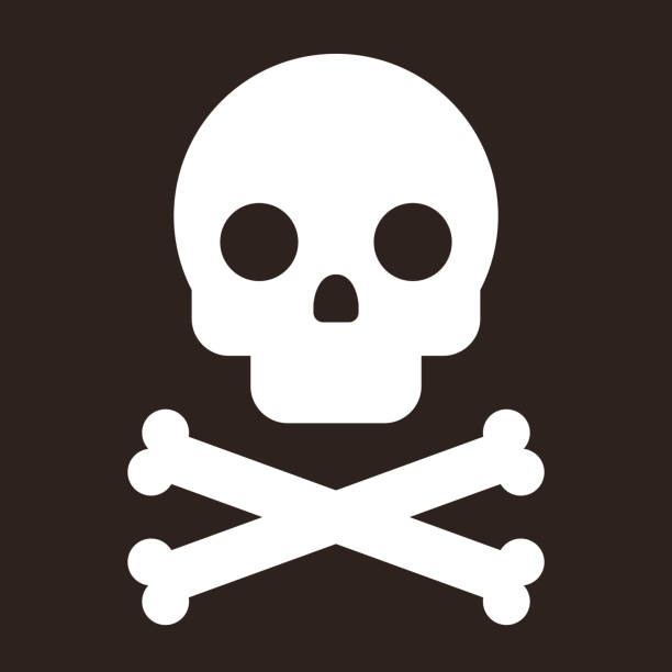 ilustraciones, imágenes clip art, dibujos animados e iconos de stock de icono de cráneo y huesos - toxic waste vector biohazard symbol skull and crossbones