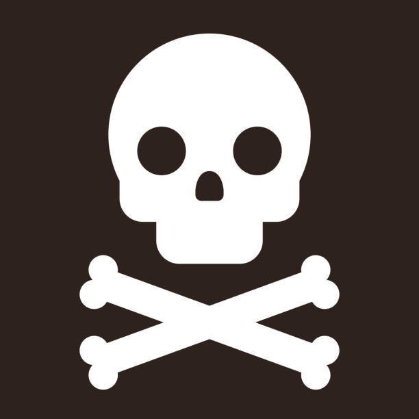 ilustrações de stock, clip art, desenhos animados e ícones de skull and bones icon - toxic waste vector biohazard symbol skull and crossbones