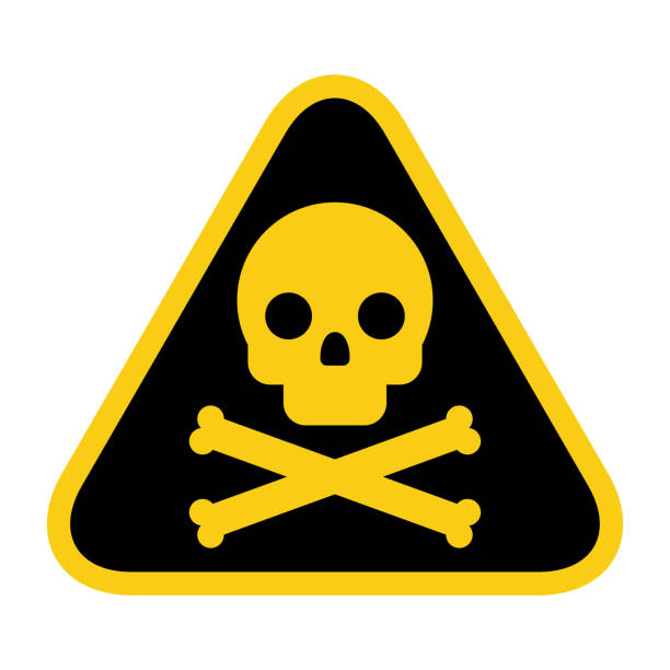 ilustrações de stock, clip art, desenhos animados e ícones de skull and bones icon. аttention poison - toxic waste vector biohazard symbol skull and crossbones