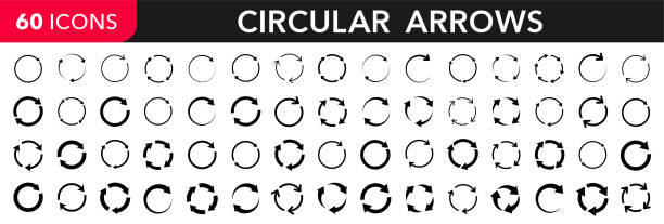 Arrows rotating circle icons. Recycling icon set. Refresh symbol collection. Black reload icons on white background. Loading symbol flat style - stock vector. Arrows rotating circle icons. Recycling icon set. Refresh symbol collection. Black reload icons on white background. Loading symbol flat style - stock vector. refresh button on keyboard stock illustrations