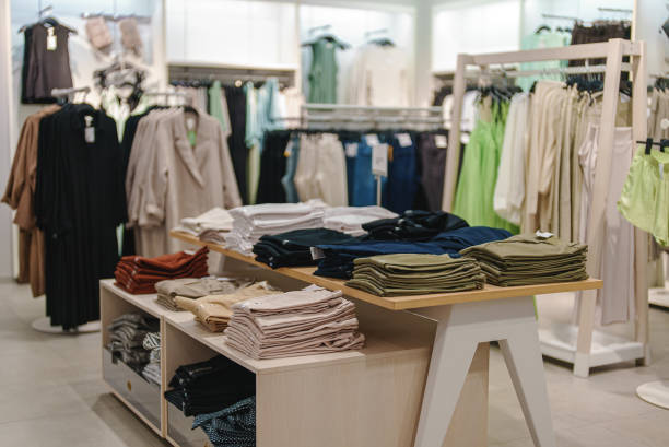 istock Interior of a women's clothing store. 1365861504