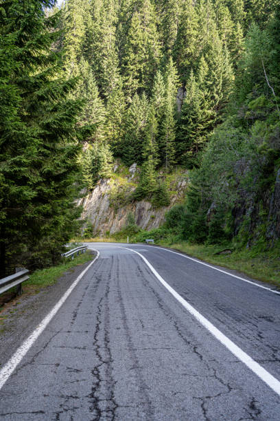 Transfagarasan Road - mountain road in Romanian Carpathian at summer stock photo