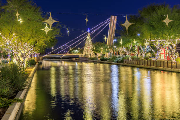 istock Scottsdale Waterfront Decorated for Christmas 1365865963