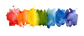 istock Colorful Rainbow watercolor background. 1365867616