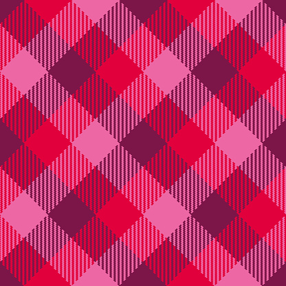 Valentine's retro simple tartan diagonal pattern