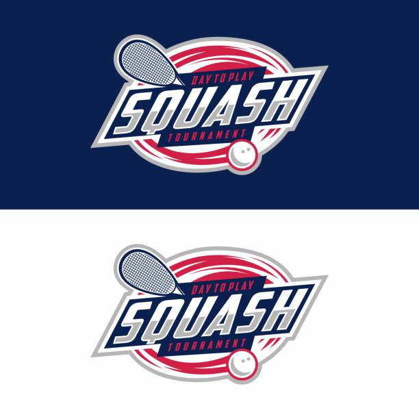 ilustrações, clipart, desenhos animados e ícones de ícone do torneio de squash no estilo minimalista moderno - squash tennis