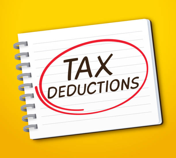 세금 공제 - tax form tax finance deductions stock illustrations