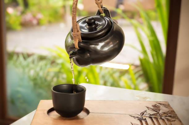 istock Chinese or Japanese traditional tea from clay pot 1365874302