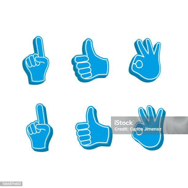 Fu Finger Vector Vector Foam Fingers Stock Illustration - Download Image Now - Foam Hand ...