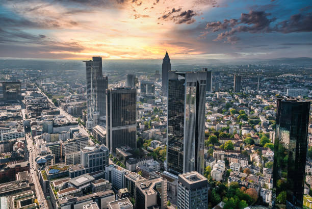 istock Aerial View of Skyline Frankfurt, Germany 1365874892