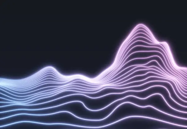 Vector illustration of Glow Terrain Wave Lines