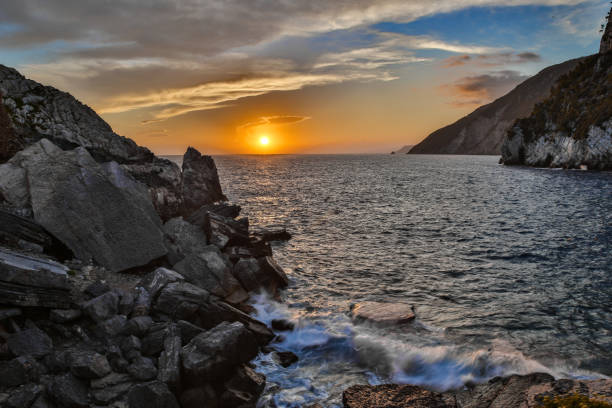 Sunset at the Byron's bay in Portovenere, Italy.