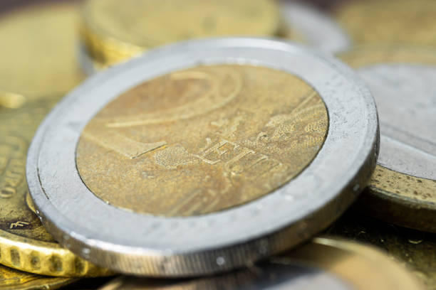 istock Two euro coin, close-up view 1365876643