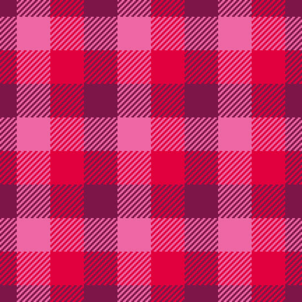 простой тартан бордовый узор валентина - plaid stock illustrations