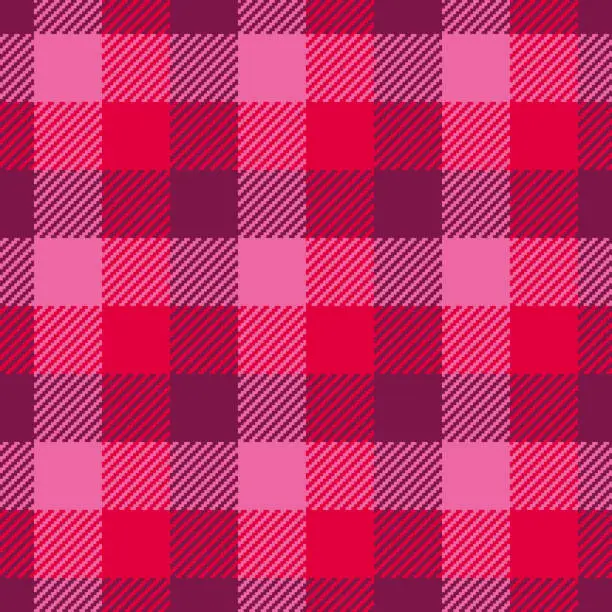 Vector illustration of Valentine's simple tartan burgundy seamless pattern