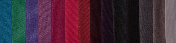 istock Samples of furniture fabrics.Multicolor fabric texture background.Banner 1365878589