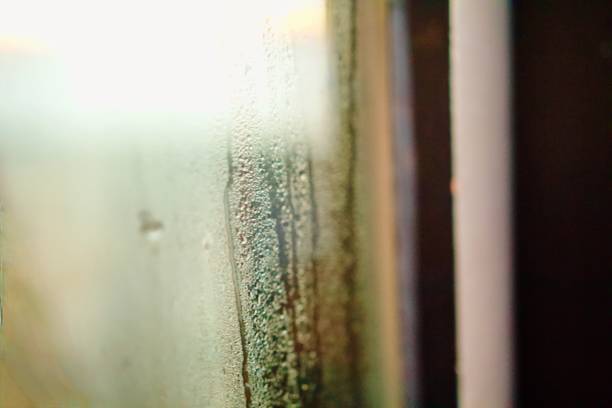Moisture in window Moisture trapped in double pane window sunset dew stock pictures, royalty-free photos & images