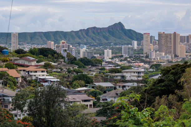 Honolulu from above, from diamond head peak