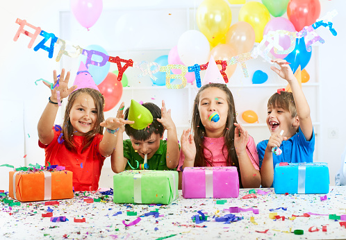 Children having fun at a birthday party