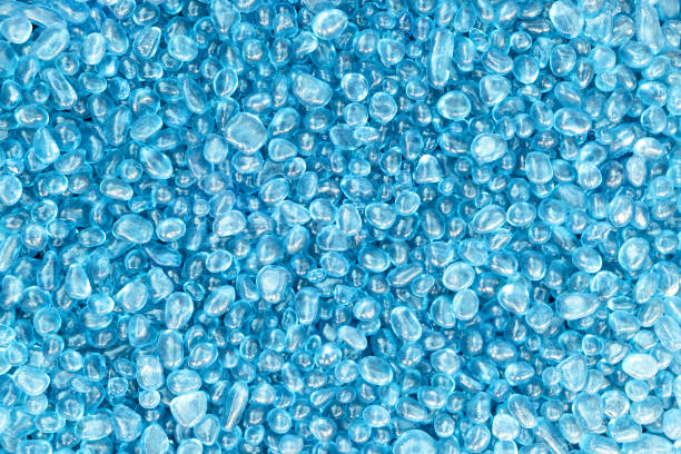 istock Blue Gemstone, Polished Rock Rough Healing Garden Patio Decorations, Decorative Pebbles textured top view 1365888266