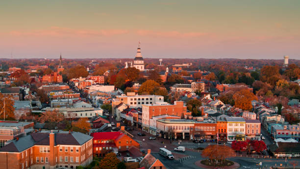 istock Morning Sunlight on Annapolis, Maryland - Aerial 1365888366