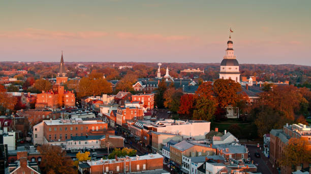 istock Sunrise in Annapolis, Maryland - Drone Shot 1365888370