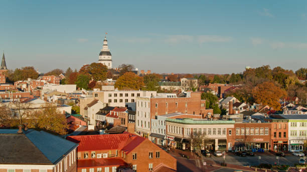 istock Drone Shot of Annapolis on a Sunny Fall Morning 1365888394