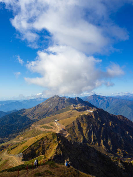 istock A beautiful panorama of mountains, aerial perspective, distant peaks 1365890266