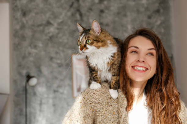 istock Woman and a cat 1365890673