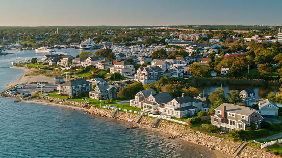 Aerial shot of Hyannis, the 