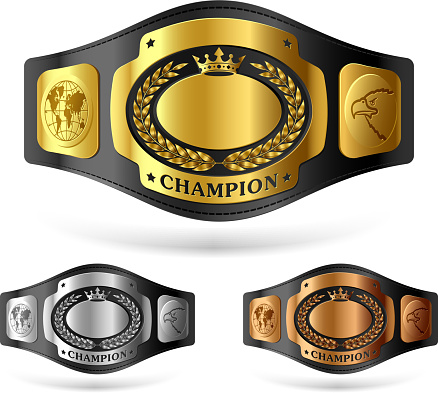 Champion belts vector illustration