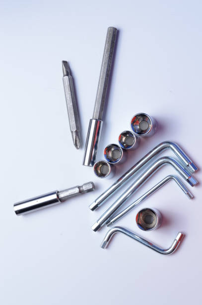 istock chrome plated locksmith tools, hexagons and socket heads