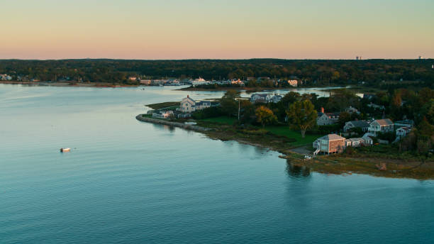 istock Houses in Barnstable, Massachusetts on Cape Cod Bay - Aerial 1365896419