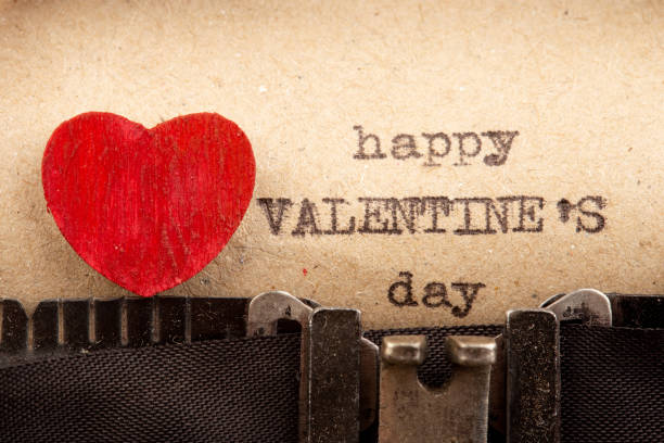 istock Valentine`s day - phrase on typewriter. Valentines Day greetings concept. Valentines greeting card. 1365896430