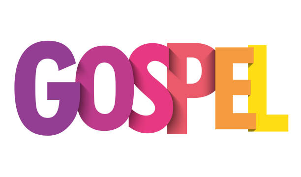 gospel buntes typografie-banner - evangelium stock-grafiken, -clipart, -cartoons und -symbole