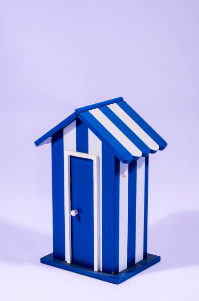 istock Beach Cabin White and Blue Dressing Room 1365900822