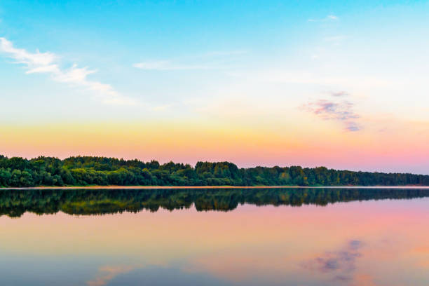 istock calm vyatka river at dawn on a summer morning 1365904837