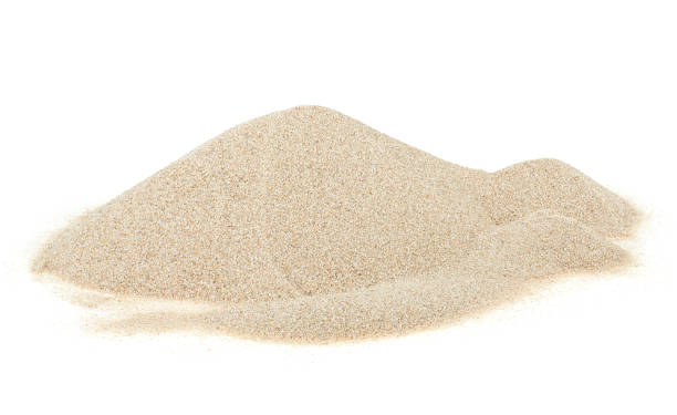 istock Desert sand pile, dune isolated on a white background. Yellow sand. 1365905615